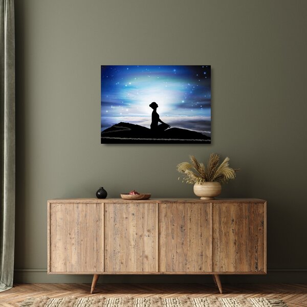 Meditáló nő képe (üvegen) (70x50 cm)