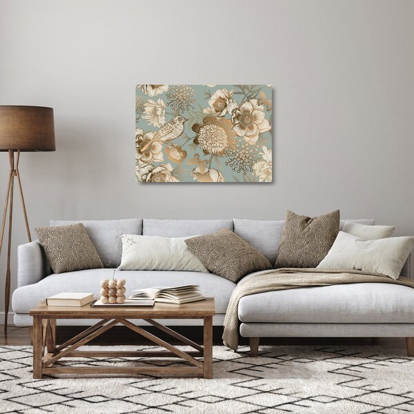 Arany virágok képe (üvegen) (70x50 cm)