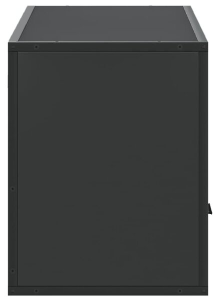 Fekete szerelt fa és fém TV-szekrény 100x31x39,5 cm