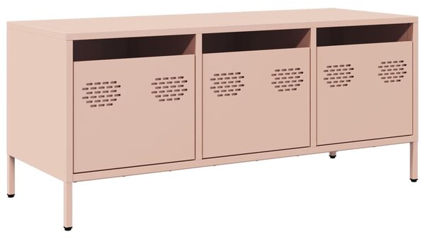 Rózsaszín hidegen hengerelt acél TV-szekrény 101,5x39x43,5 cm