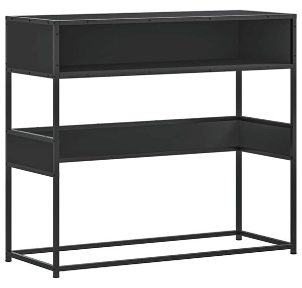 Fekete szerelt fa tálalóasztal 90x35x80 cm