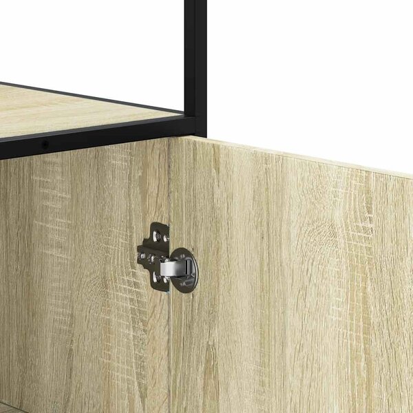 Highboard sonoma tölgy 35,5x35x139 cm gépelt fa és fém