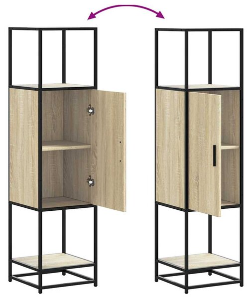 Highboard sonoma tölgy 35,5x35x139 cm gépelt fa és fém