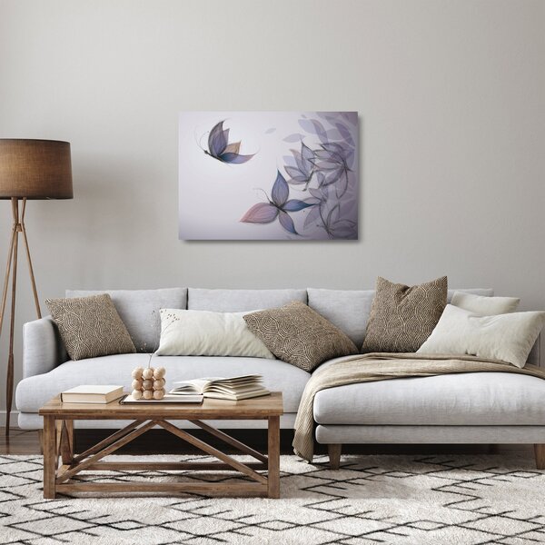 Kép - karikatúra, pillangók (üvegen) (70x50 cm)