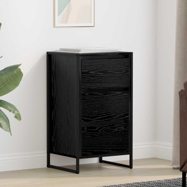 VidaXL Széf fiókkal Fekete tölgy 42 x 36 x 75.5 cm Faanyag