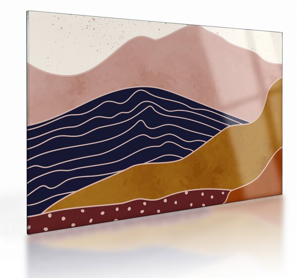 Kép - Nap a hegyek felett (üvegen) (70x50 cm)