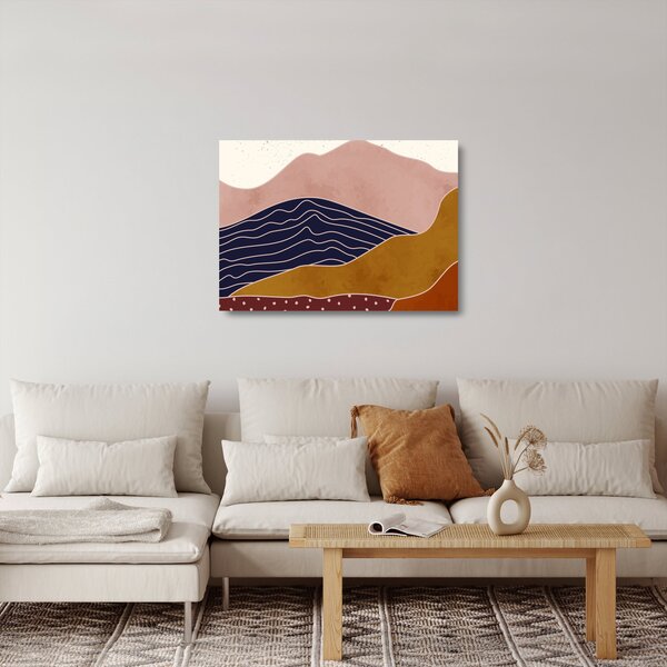 Kép - Nap a hegyek felett (üvegen) (70x50 cm)
