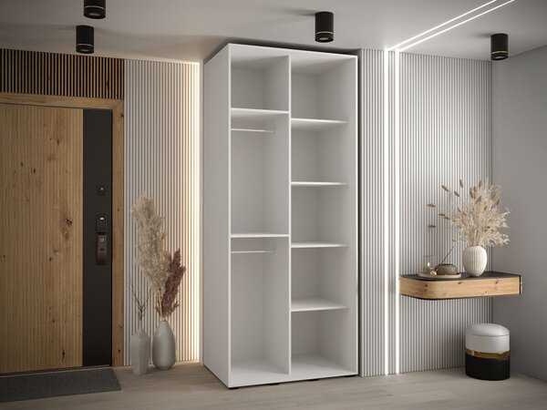 DAVOS 1 ruhásszekrény 100x235x60 - fehér