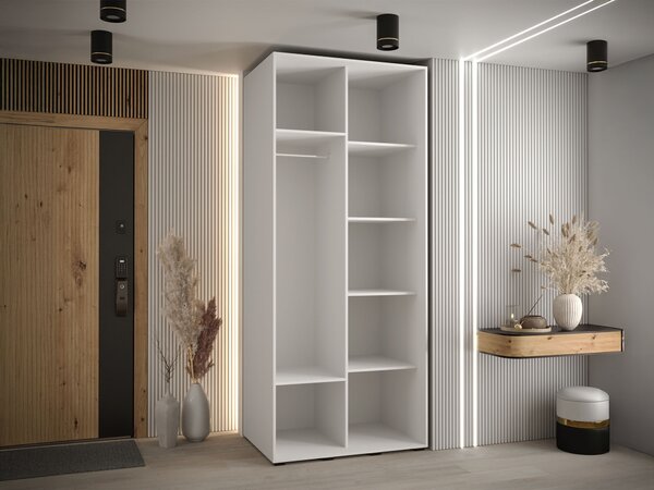 DAVOS 1 ruhásszekrény 100x235x60 - fehér