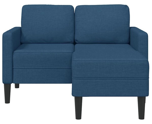 Kék anyagból 2 üléses kanapé L-alakú kanapéval 125 cm