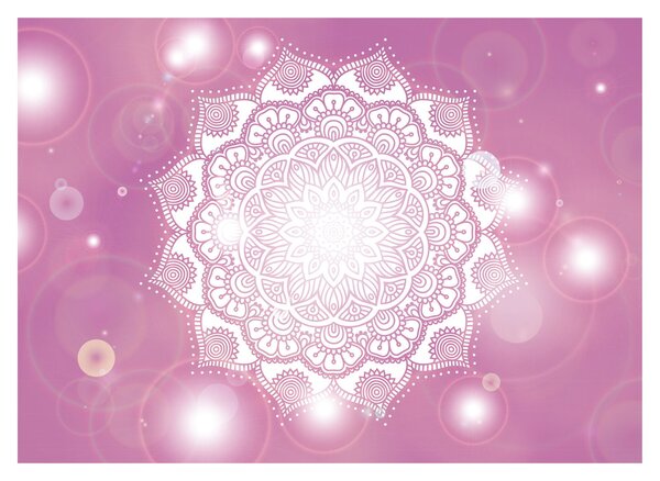Egy mandala képe rózsaszín háttérrel (üvegen) (70x50 cm)