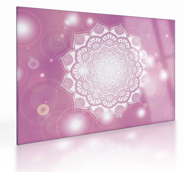 Egy mandala képe rózsaszín háttérrel (üvegen) (70x50 cm)