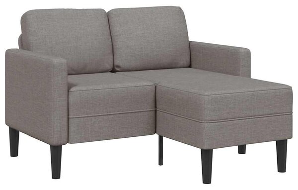Tópszínű anyagból 2 üléses kanapé L-alakú kanapéval 125 cm