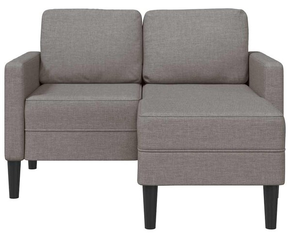 Tópszínű anyagból 2 üléses kanapé L-alakú kanapéval 125 cm