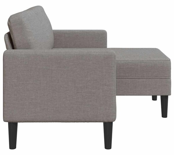 Tópszínű anyagból 2 üléses kanapé L-alakú kanapéval 125 cm