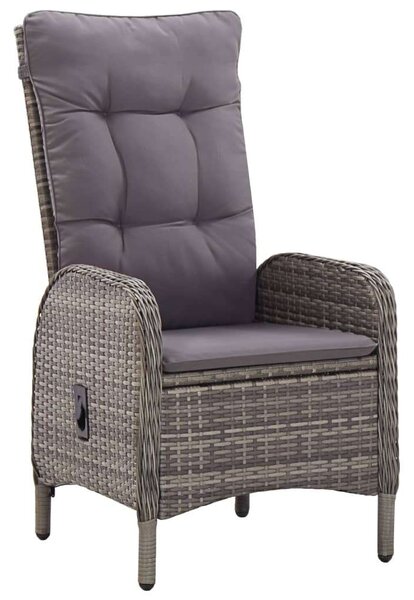 VidaXL 3 részes szürke polyrattan kerti bisztrószett