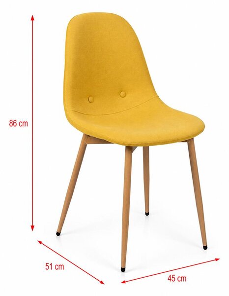 Avenberg RIVA Étkezőszék szett - 4db, sárga