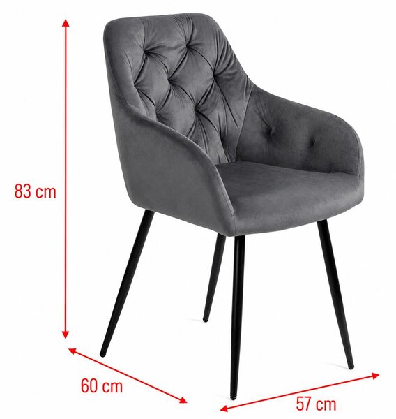 AVENBERG LOREN Étkezőszék szett - 2 db, szürke