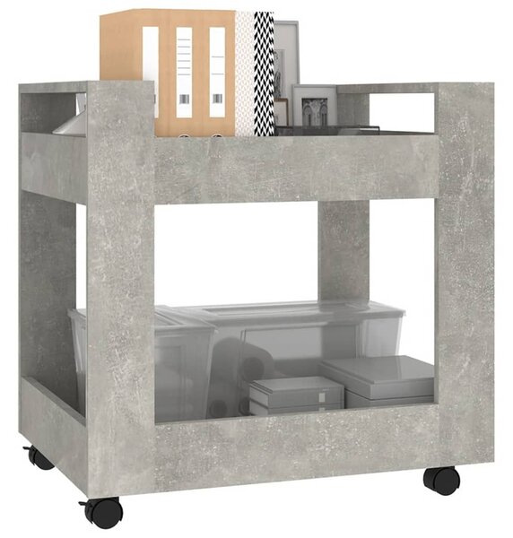 Betonszürke szerelt fa asztal-kocsi 60 x 45 x 60 cm