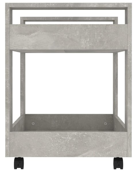Betonszürke szerelt fa asztal-kocsi 60 x 45 x 60 cm