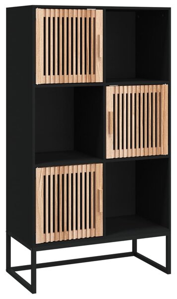 Fekete szerelt fa magasszekrény 70 x 35 x 125 cm
