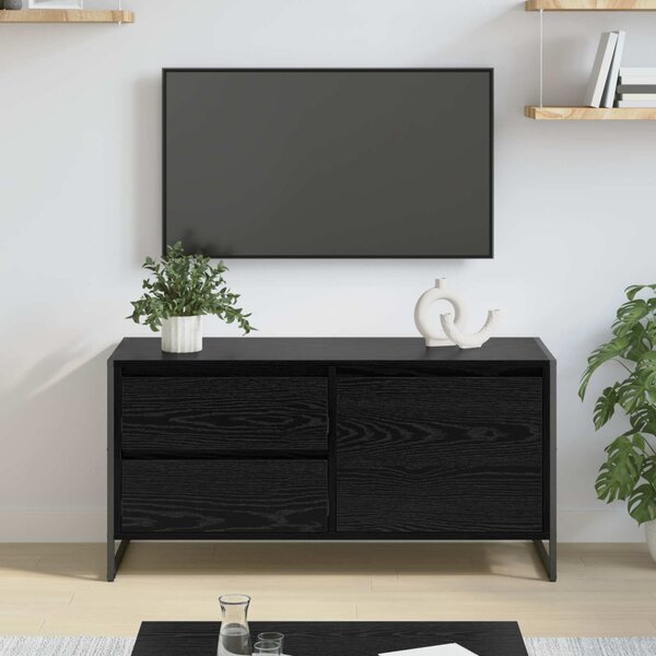 TV szekrény 100 x 36 x 49.5 cm Fekete tölgy Szerelt Fa