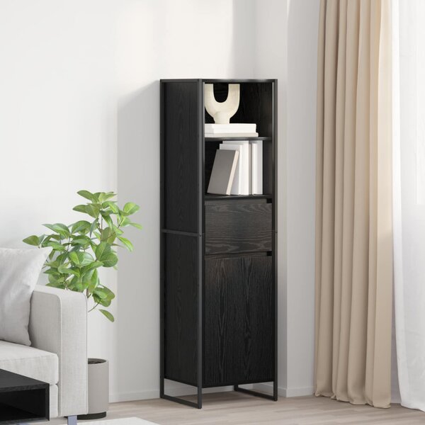 VidaXL Könyvespolc fiókkal Fekete tölgy 43 x 36 x 150,5 cm Faanyag