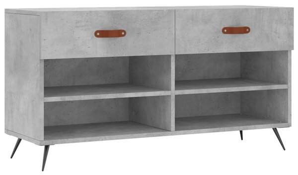 Betonszürke szerelt fa cipőpolc 102 x 35 x 55 cm