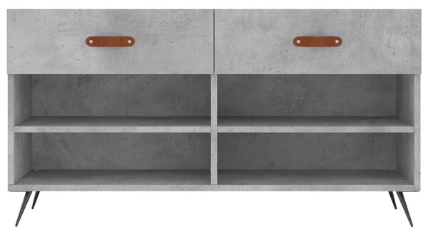Betonszürke szerelt fa cipőpolc 102 x 35 x 55 cm