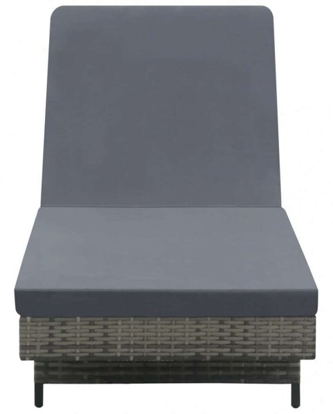 Polyrattan Napozóágy - Antracitszürke - 199x60cm