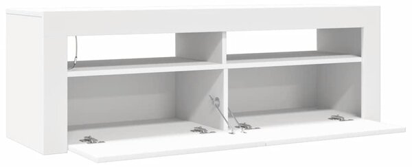 Fehér TV-szekrény LED-lámpákkal 120 x 35 x 40 cm