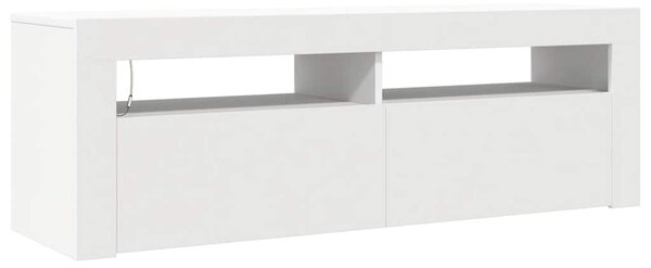 Fehér TV-szekrény LED-lámpákkal 120 x 35 x 40 cm