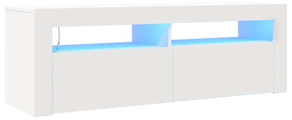 Fehér TV-szekrény LED-lámpákkal 120 x 35 x 40 cm