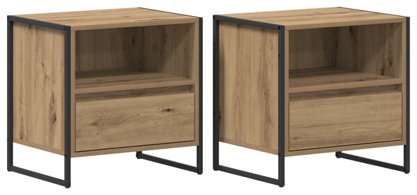 Éjjeli asztal 2 db Művészi tölgy 50 x 39,5 x 50 cm Szerelt Fa