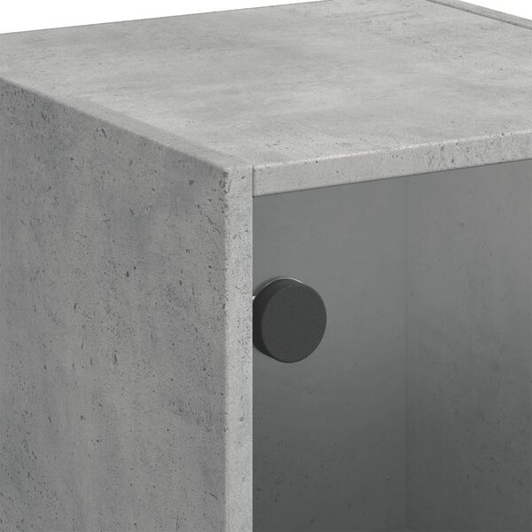 Betonszürke magasszekrény üvegajtókkal 35 x 37 x 109 cm