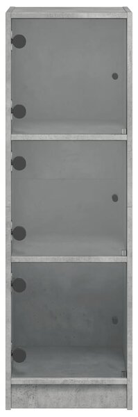 Betonszürke magasszekrény üvegajtókkal 35 x 37 x 109 cm