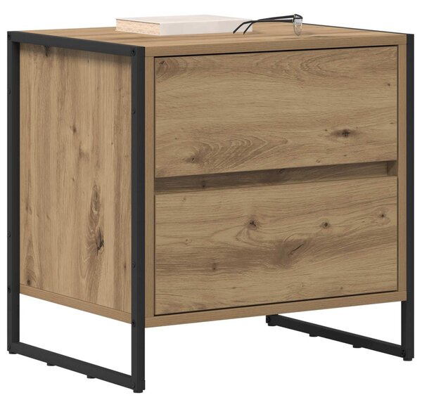 Éjjeli asztal 2 db Művészi tölgy 50 x 39.5 x 50 cm Szerelt Fa