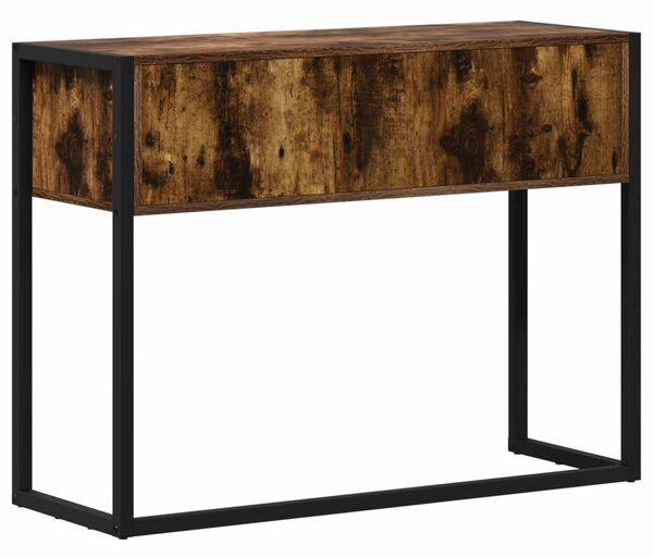 Végasztal tárolóval Füstös tölgy 100 x 36 x 75 cm Faanyag