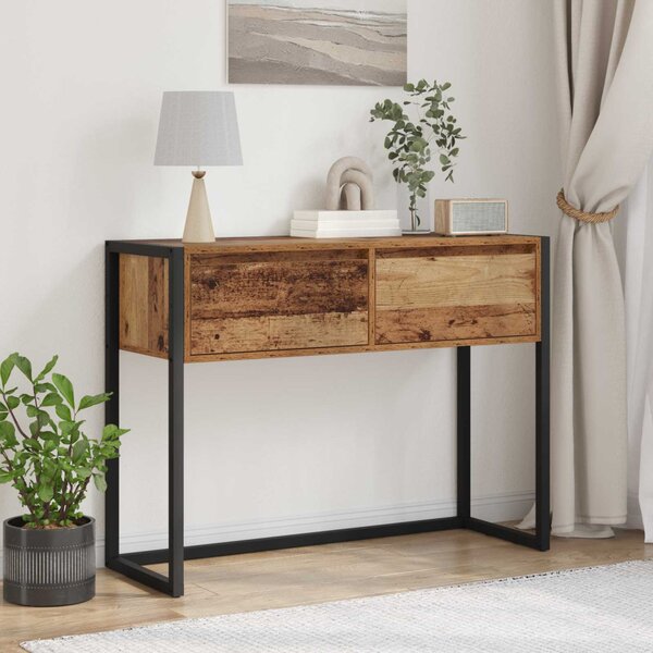 Végasztal fiókkal tárolóval Öreg fa 100 x 36 x 75 cm Faanyag