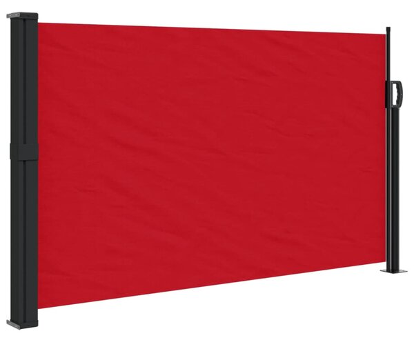 Piros behúzható oldalsó napellenző 120 x 600 cm