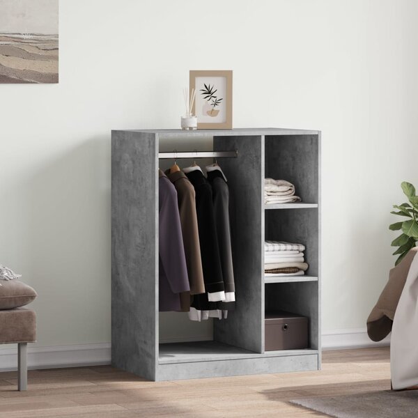 Betonszürke szerelt fa ruhásszekrény 77 x 48 x 102 cm