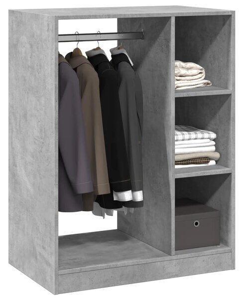 Betonszürke szerelt fa ruhásszekrény 77 x 48 x 102 cm