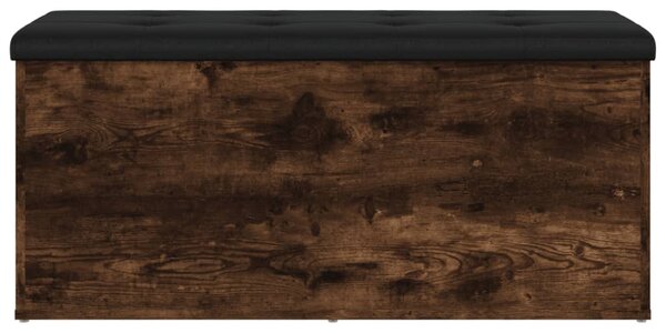 Füstös tölgy színű szerelt fa tárolópad 102 x 42 x 45 cm