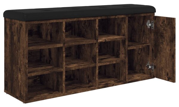 Füstös tölgy színű szerelt fa cipőpad 102 x 32 x 50 cm