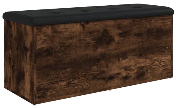 Füstös tölgy színű szerelt fa tárolópad 102 x 42 x 45 cm