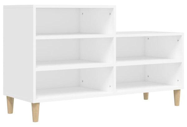 Fehér szerelt fa cipősszekrény 102x36x60 cm