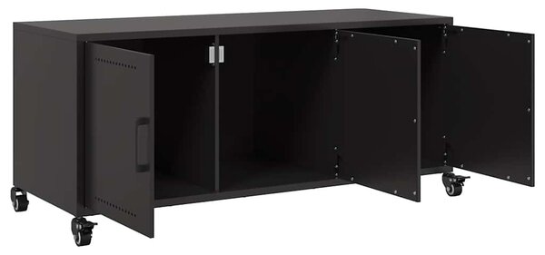 Fekete acél TV-szekrény 100,5 x 39 x 43,5 cm