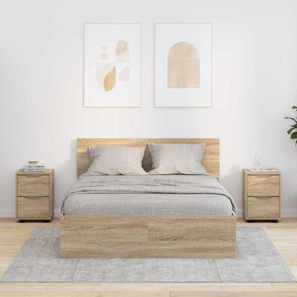 Éjjeliszekrények 2 db Sonoma tölgy 30,5 x 30 x 43 cm Szerelt Fa