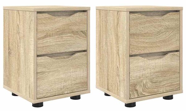 Éjjeliszekrények 2 db Sonoma tölgy 30,5 x 30 x 43 cm Szerelt Fa