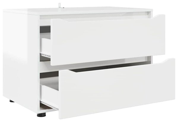 Tárolószekrény Magas Fényű Fehér 80 x 48 x 57 cm Faanyag
